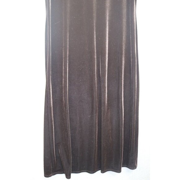 Coldwater Creek Vtg. Brown Velvet Sleeveless Maxi Dress-Medium/Petite-Whimsigoth - Picture 2 of 10